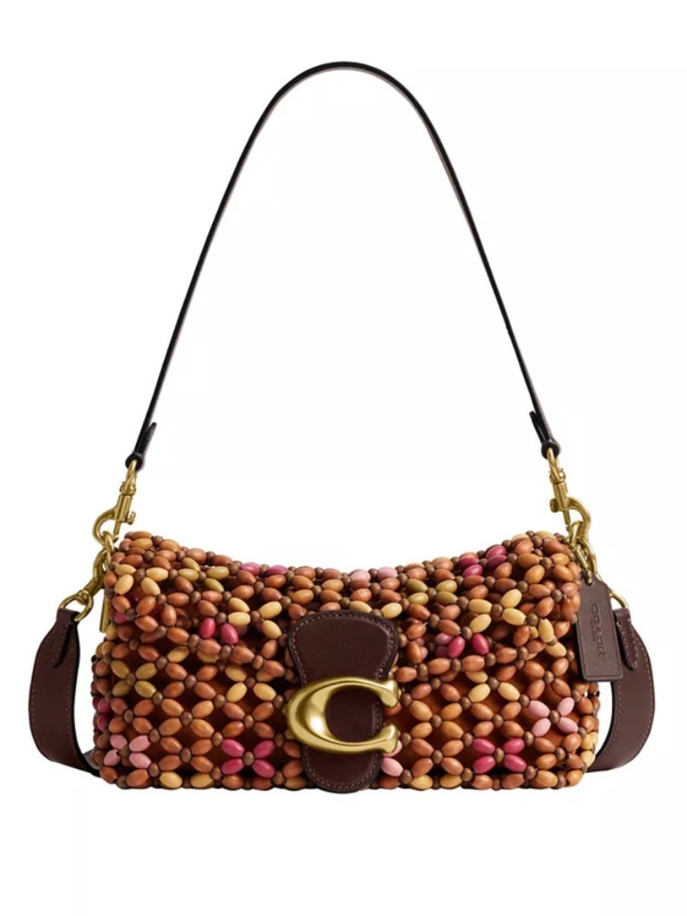 COACH Tabby Medium Wooden Beaded Shoulder Bag 26